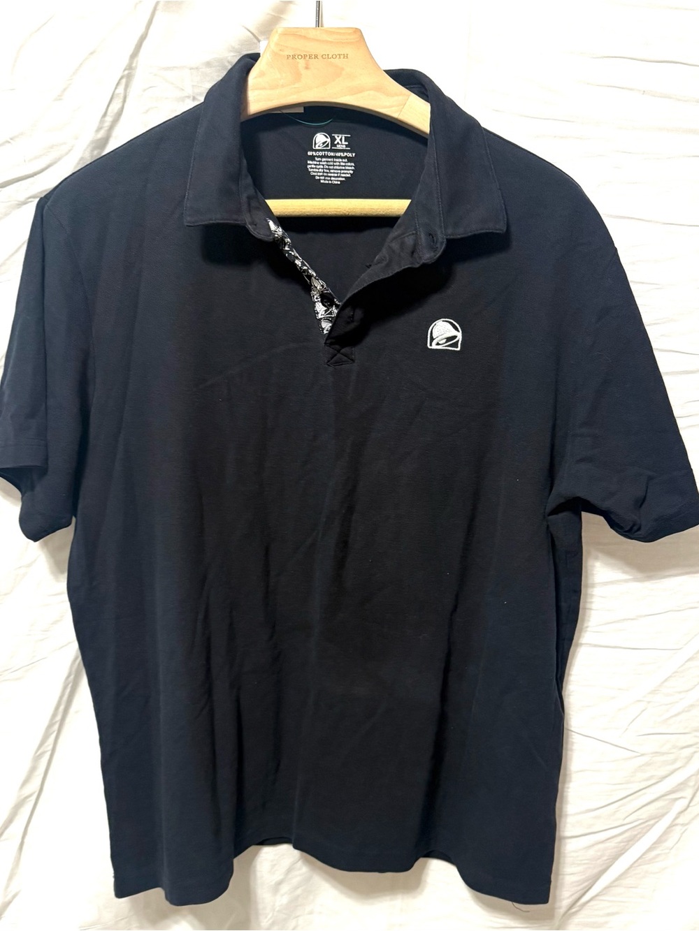 taco bell polo black men's shirt size XL